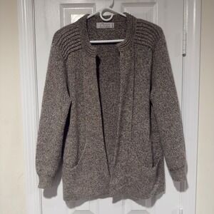 Simply Natural Alpaca Linda Ebel‎ Open Front Long Cardigan Brown Peru